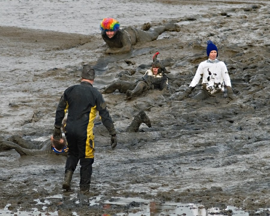 Down the bank