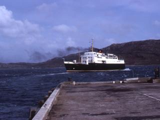 Lochmaddy with Hebrides departing from the pier